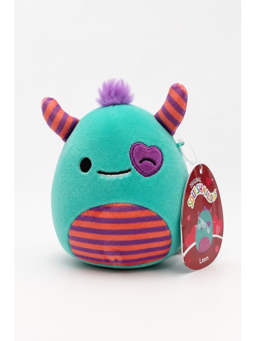 Squishmallows Leon Monster 4” Valentine Plush Heart Eye NWT #1715